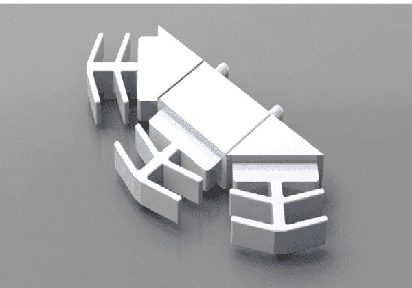 3 position starburst muntin joiner - flat bar - 3