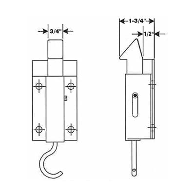 6011-055, double taper bolt - offset drawing